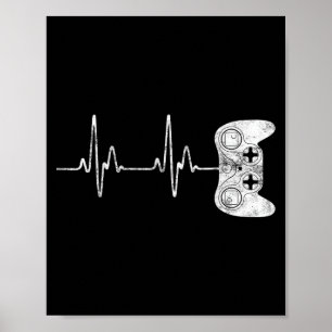 Gamer Heartbeat Video Game Lover Poster