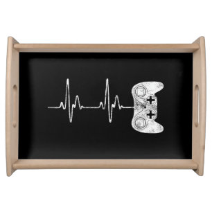 Gamer Heartbeat Video Game Lover Serving Tray