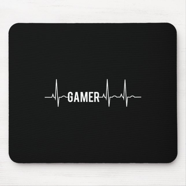 Gamer Heartbeat Video Games Lover  Mouse Pad (Front)
