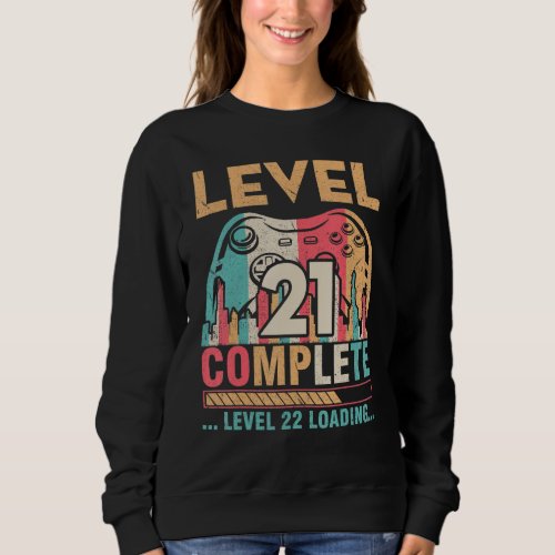 Gamer Husband Wife Marry Level 21 Complete Level 2 Sweatshirt