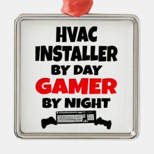 Gamer HVAC Installer Metal Ornament