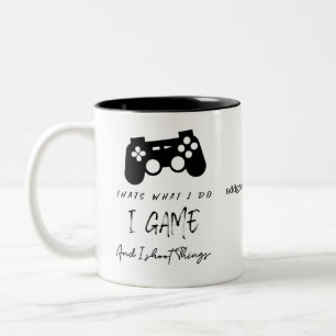 Gamer I Game & I Shoot Things Funny Gift Two-Tone Coffee Mug