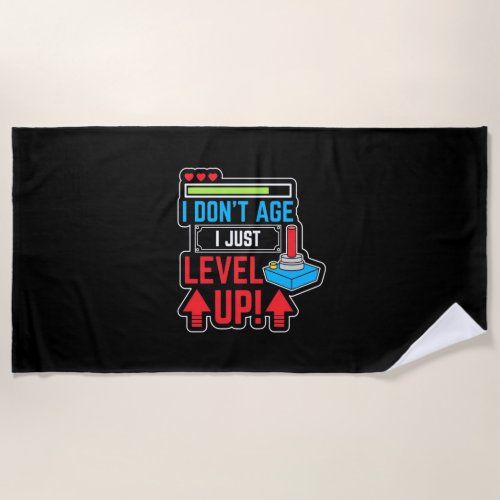 Gamer I Just Level Up Beach Towel