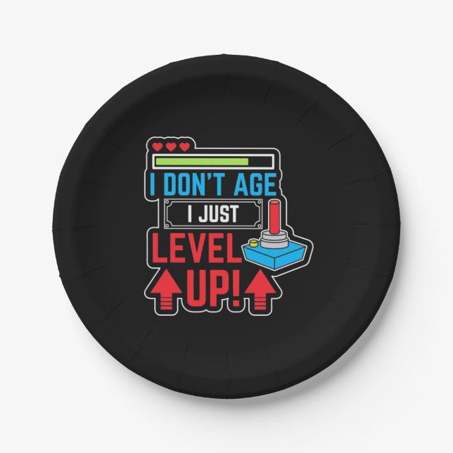 Gamer I Just Level Up Paper Plates (Front)