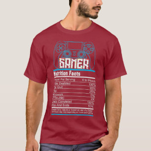 Gamer Ingredients Funny Video Gaming Gift T-Shirt