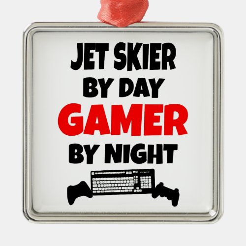 Gamer Jet Skier Metal Ornament