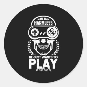 Gamer Just Wants To Play Video Games Classic Round Sticker