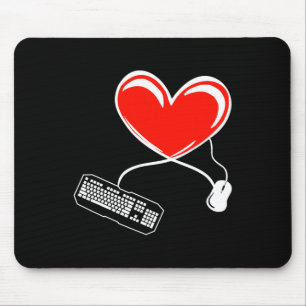Gamer Keyboard And Mouse Video Game Heart Gaming L Pad