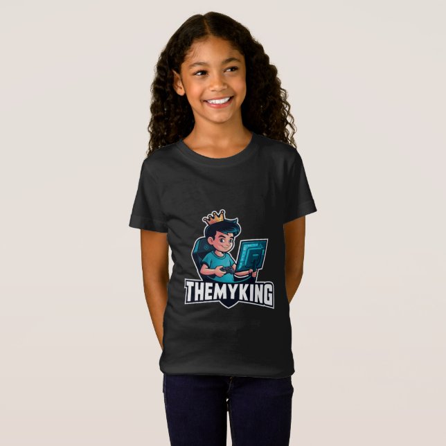 Gamer Kid King Graphic – Playful Cartoon T-Shirt  (Front Full)