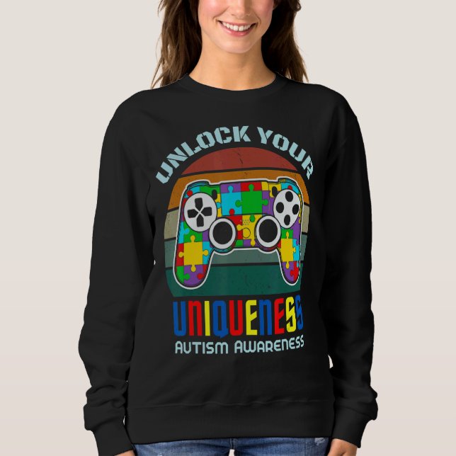 Gamer Kids Autism Awareness Boys Girls Video Game  Sweatshirt (Front)