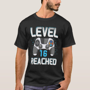 Gamer Level 16 Reached  16th Birthday T-Shirt