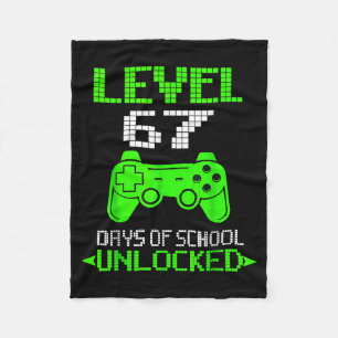 Gamer Level 6 7 Unlocked 100th Day Of School Meme Fleece Blanket