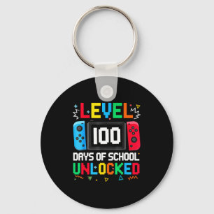 Gamer Level Unlocked 100 Days Of School Student Bo Keychain