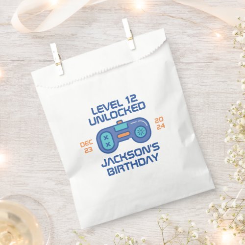 Gamer Level Unlocked Video Games Boys Birthday Favor Bag