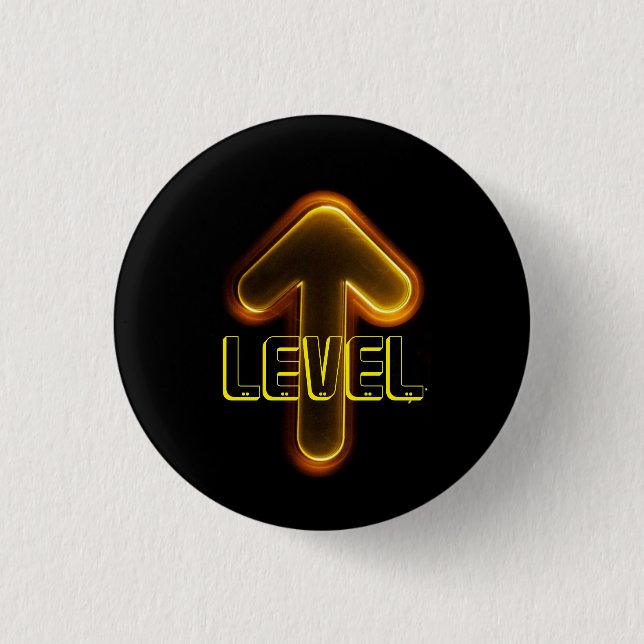 GAMER LEVEL UP ARROW ORANGE BUTTON (Front)