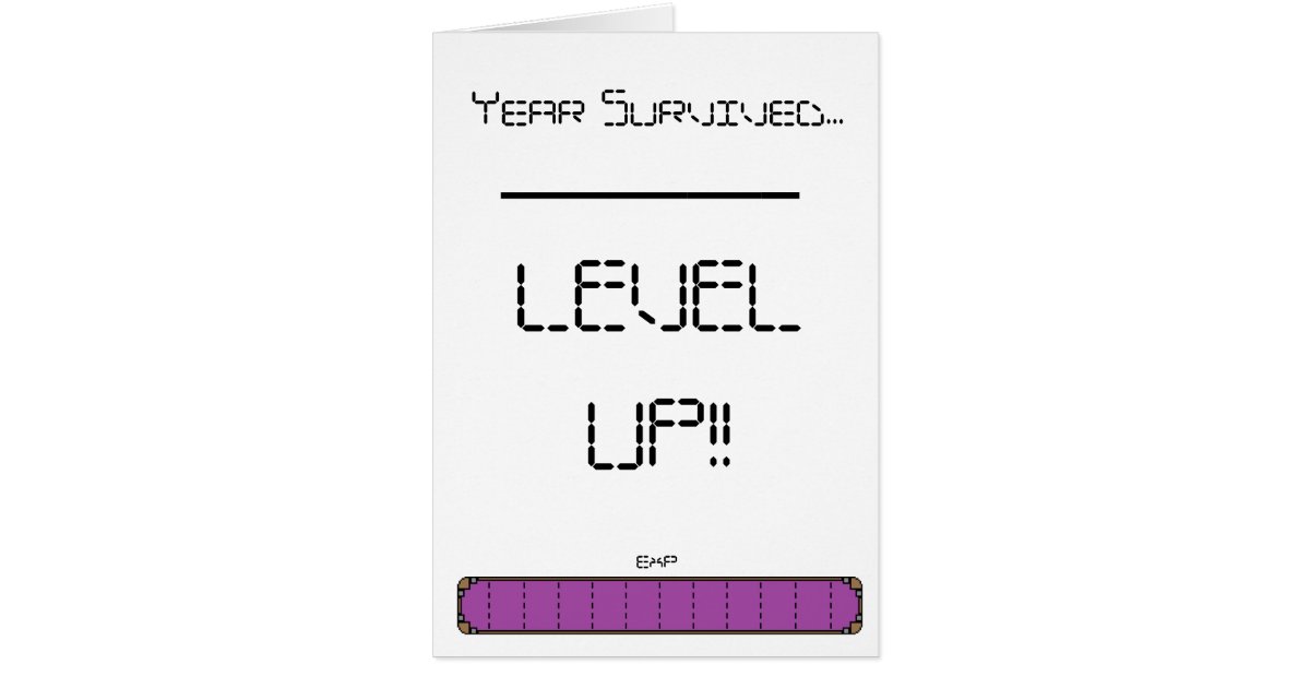 Gamer Level Up Birthday Card | Zazzle