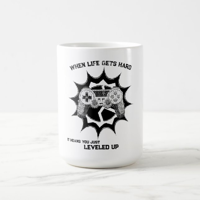 Gamer Leveled Up Quote Coffee Mug (Center)