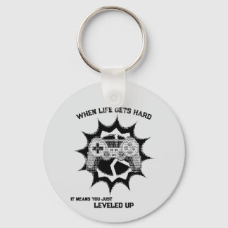 Gamer Leveled Up Quote Keychain