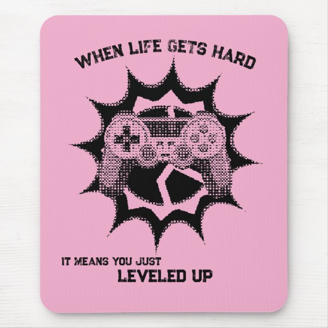 Gamer Leveled Up Quote Mouse Pad (Front)