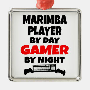 Gamer Marimba Player Metal Ornament