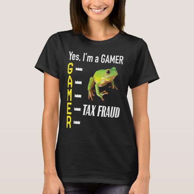 Gamer Meme Commit Tax Fraud Frog Weird Oddly Speci T-Shirt (Front)