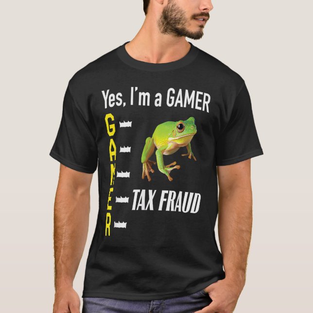 Gamer Meme Commit Tax Fraud Frog Weird Oddly Speci T-Shirt (Front)
