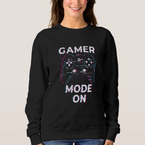 Gamer Mode On Vaporwave Aesthetic Video Game Contr Sweatshirt