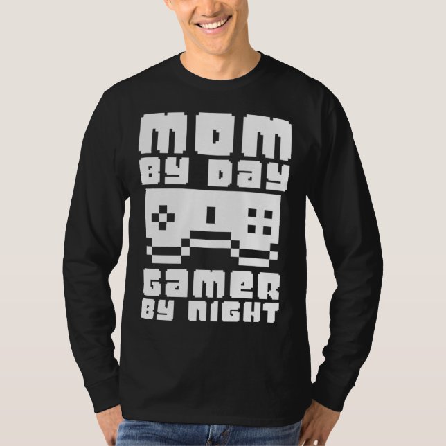Gamer Mom Motherhood Joystick Controller Video Gam T-Shirt (Front)