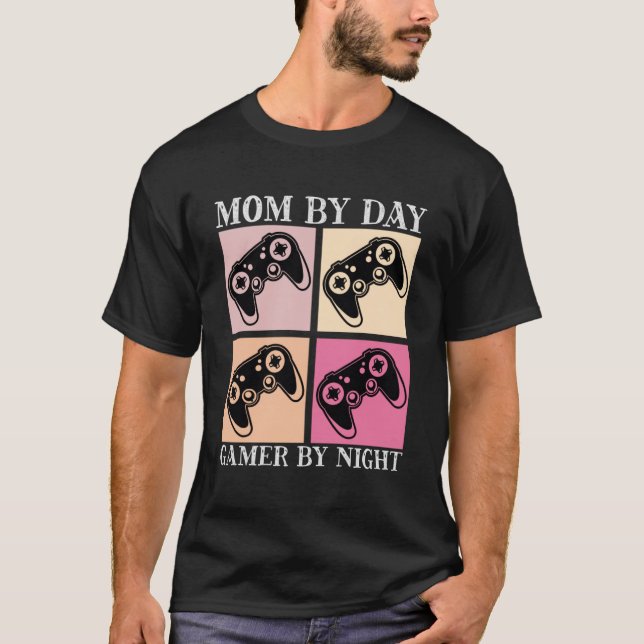 Gamer Mom Motherhood Joystick Controller Video Gam T-Shirt (Front)