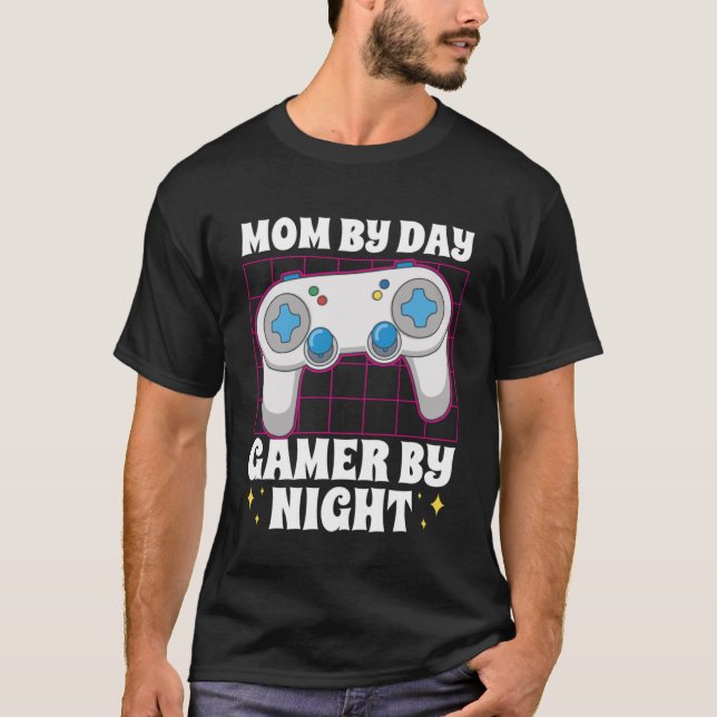 Gamer Mom Motherhood Joystick Controller Video Gam T-Shirt (Front)