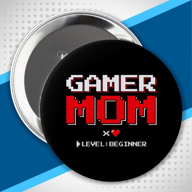 Gamer Mom New Mother First Baby Announcement Button (Creator Uploaded)
