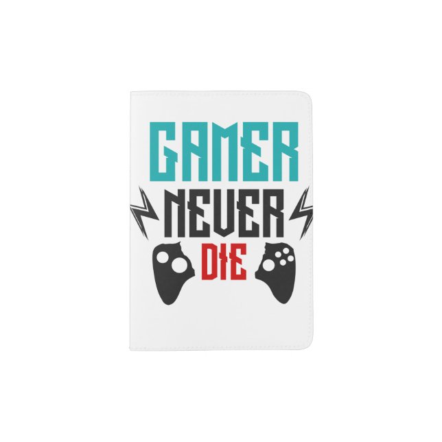 gamer never die   passport holder (Front)