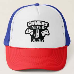 Gamer Never Sleep – Funny Gaming T-Shirt for True Trucker Hat