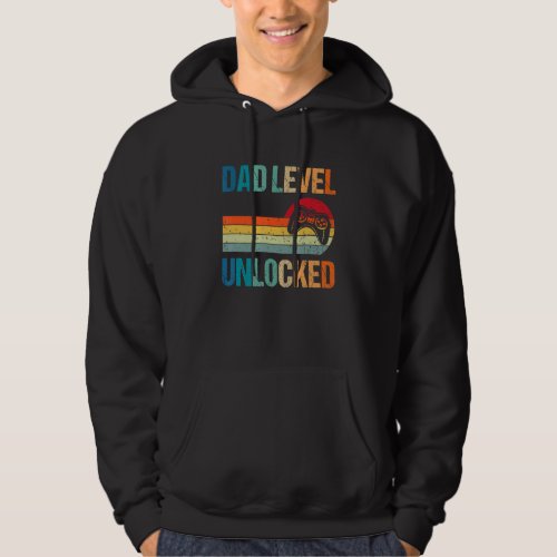Gamer New Dad Dad Level Unlocked Gaming Fathers D Hoodie