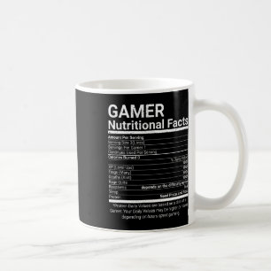 Gamer Nutrition Facts Video Games Computer Nerd Coffee Mug
