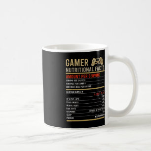 Gamer Nutritional Facts Cool Gamer Video Game Fun Coffee Mug