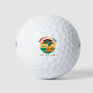Gamer Of The Year Level 90 Unlocked Birthday Gift Golf Balls