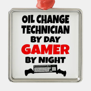 Gamer Oil Change Technician Metal Ornament
