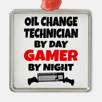 Gamer Oil Change Technician Metal Ornament by Graphix_Vixon at Zazzle