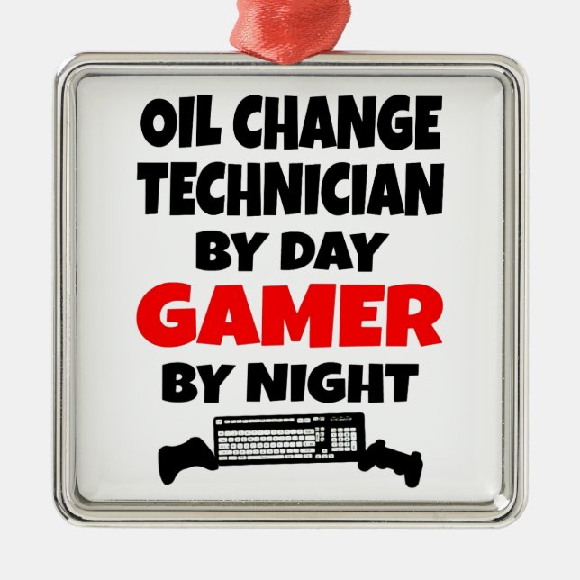 Gamer Oil Change Technician Metal Ornament (Front)