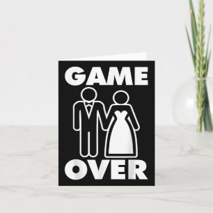 Gamer Over Bride Groom Funny Wedding  Card