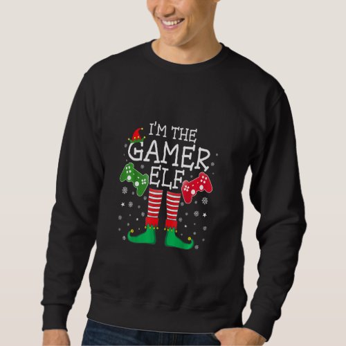Gamer Pajamas Family Games Pjs Video Game Dad Elf Sweatshirt