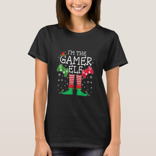 Gamer Pajamas Family Games Pjs Video Game Dad Elf  T_Shirt
