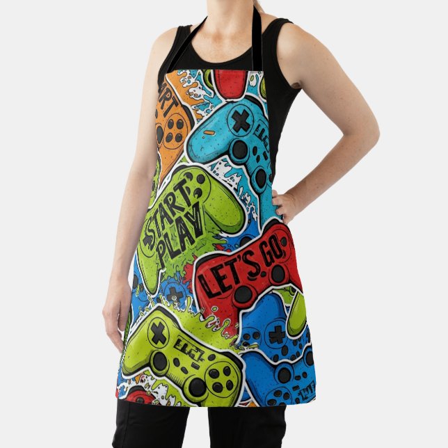 Gamer Pattern Apron (Insitu)