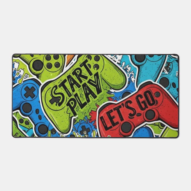 Gamer Pattern Desk Mat (Front)