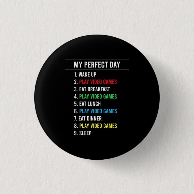 Gamer Perfect Day Button (Front)