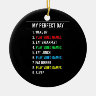 Gamer Perfect Day Ceramic Ornament