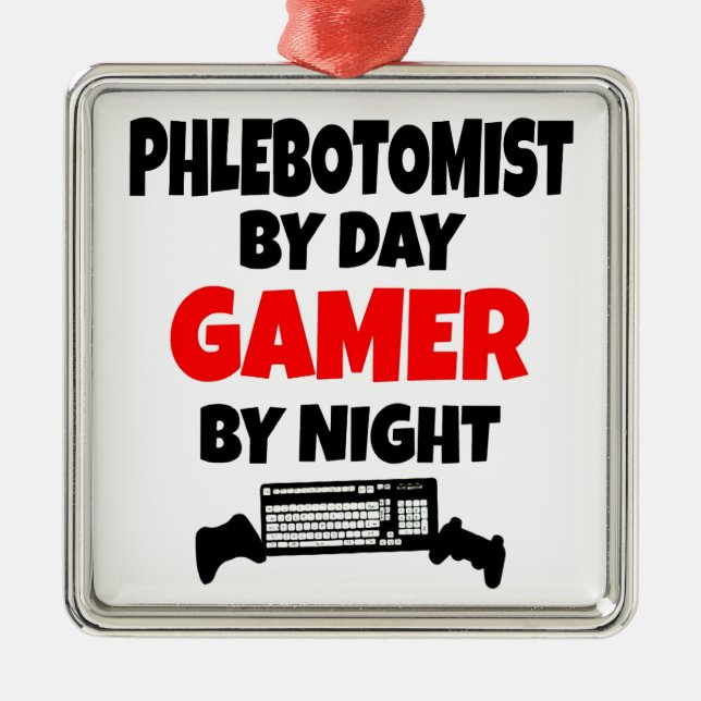 Gamer Phlebotomist Metal Ornament (Front)
