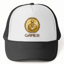 Gamer Pixel Joystick Emblem - Retro Gaming