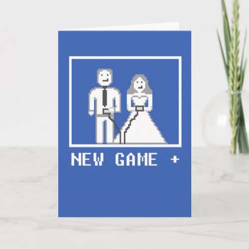 Gamer Player 1 and 2 New Game Plus Wedding Card
